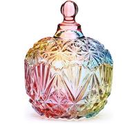 1 bocal de rangement en verre coloré, bocal à bonbons avec couvercle, bocal à biscuits, boîte à bijoux, bocal à biscuits (260 ml)