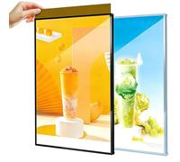1 Boîte à Lumière Publicitaire Led Ultra Fine, Cadre D'affichage Rétroéclairé En Aluminium, Support De Panneau Mural Et Plafond Pour Menus, Affiches De Films, Magasins Et Publicité Intérieur black A2