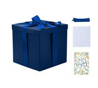1 boîte-cadeau de taille moyenne avec couvercle, ruban et papier de soie, boîte-cadeau pliable, 9 x 9 x 9 pouces Taille Unique,Bleu - 10*10*10 pouces,Bleu - 12*12*12 poucesPapetier