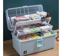 1 Boîte de rangement en plastique à trois couches, boîte de rangement multifonctionnelle, boîte à outils pliable pour la maison, boîte portable pour les arts et l'artisanat, boîte de tri et d'organisa