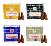 1 boîte d'encens cônes Satya, profitez de la fragrance - santal, rose, sauge, lavande, vanille et plus de senteurs - idéal pour le yoga, la méditation et la décoration de la maison, accessoire de brûl