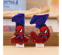 1 bougie de gâteau numérique 0-9, super-héros Spider-Man, décoration de gâteau pour fête d'anniversaire d'enfant, garçon 8