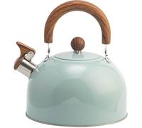 1 Bouilloire sifflante,Acier inoxydable,Poignée bois,3L,Cuisinière induction .