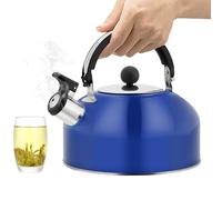 1 bouilloire sifflante en acier inoxydable de 1,8 l - Théière pour la cuisinière avec poignée ergonomique - Bouilloire de camping pour cuisinière à gaz - Convient pour la pêche et l'extérieur