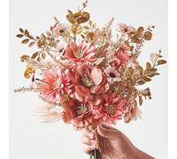 1 bouquet de fleurs artificielles, comprenant des anémones, marguerites et eucalyptus artificiels, avec une texture réaliste. Convient pour les vases, la décoration de la maison, des chambres d'hôtel,
