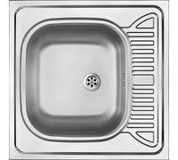 1-bowl steel sink with drainer - overlay
