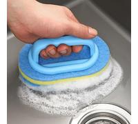 1 brosse de nettoyage pour salle de bain, cuisine, baignoire, toilettes, éponge de douche tout usage, brosse à récurer avec poignée ergonomique