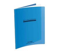 Conquérant Cahier piqué Classique Couverture polypropylène transparente 17×22 cm 96 pages Seyès Bleu