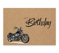 1 carte d'anniversaire de qualité supérieure avec motif moto 18 x 12 cm avec 1 enveloppe, carte de vœux pour motards, fans de moto, amis de moto