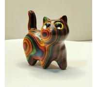 1 chaton en bois peint, sculpture créative en bois, petit chat, décoration d'entrée de festival à domicile, petite statue ornements