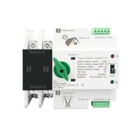 1 commutateur de transfert automatique monophasé DIN Rail ATS for onduleur PV, double alimentation, ininterrompu, 2P 63A 100A 125A
