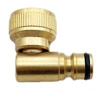 1 connecteur de robinet coudé en laiton, adaptateur de robinet de jardin à 90 degrés, connecteur rotatif pour robinet vers tuyau d'arrosage extensible, adaptateur de tuyau femelle
