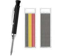 1 Crayon de Chantier Menuisier avec 18 Mines de Rechange,Porte Mine Ergonomique et Outilge Professionnel pour le Bricoge, MARQUAGE