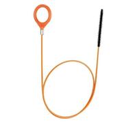 1 crochet de vidange extra long en acier inoxydable avec revêtement en | Couleur orange, 1 paquet, crochet antirouille avec revêtement en nylon, pour lavabos de salle de bain, baignoires, douches