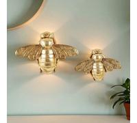 1 décoration murale unique et créative en forme d'abeille dorée, cadre photo fait main décoratif avec accessoire insecte, ornement suspendu créatif pour insectarium de maison et fête, cadeau de niche,
