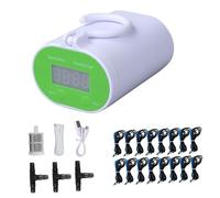 1 Dispositif D'Arrosage Automatique Irrigation Goutte à Goutte Kit Minuterie Pompe Contrôleur Matériau PP pour Gestion Eau Adaptée Plantes Maison Bure, égouttage de 16 Pots