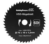 1 disque à tronçonner 76 x 10 mm 60 dents 10,8-12 V pour bois, plastique, aluminium, mini scie circulaire manuelle, scie plongeante