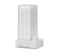 1. Distributeur de coton automatique mural avec autocollants adhésifs, boîte de rangement pour produits cosmétiques économiseur d'espace, comprend 50 tampons hygiéniques en coton