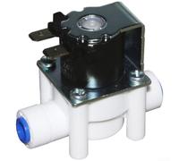 1 électrovanne pour purificateur d'eau, 12 V/24 V, valve d'entrée d'eaux usées Quick Connect avec rinçage automatique 18S, cuivre nickelé, pour la cuisine dans les systèmes d'osmose inverse (C)