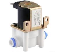 1 électrovanne pour purificateur d'eau, 12 V/24 V, valve d'entrée d'eaux usées Quick Connect avec rinçage automatique 18S, cuivre nickelé, pour la cuisine dans les systèmes d'osmose inverse (G)