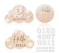 1 Ensemble Carte Etape Bois, Nuage Style Carte Mois par Mois, Cartes Mensuelles Ensemble Carte Etape pour Accessoires de Photographie Documenter Croissance