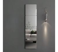 1 ensemble de 4 pièces de miroir décoratif en acrylique rond de 20 cm x 4, avec coins arrondis. Autocollant mural miroir à corps complet autoadhésif pour chambre à coucher, dortoir. Ce produit ne peut