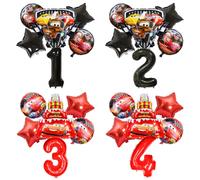 1 ensemble de ballons en aluminium à motifs de voitures de dessin animé, ballons numérotés de 32 pouces, pour bébé garçon, décoration de fête d'anniversaire, fournitures de fête prénatale pour enfants
