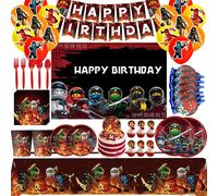 1 ensemble de ballons en aluminium Ninjaed, décoration de fête d'anniversaire, vaisselle jetable, toile de fond pour enfants, fournitures de fête de baby shower 6pcs candy box