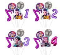 1 ensemble de ballons violets sur le thème de la musique Kpop, décoration de fête d'anniversaire pour filles, fournitures de cadeaux pour enfants, cadeaux de baby shower A 6