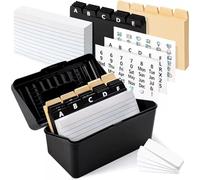 1 ensemble de boîtes de recettes avec cartes et séparateurs, boîte, autocollants et étiquettes, porte-fiches, fiches faciles à utiliser pour les recettes maison, cartes flash, adresse, fournitures