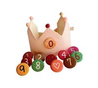 1 ensemble de chapeaux d'anniversaire couronnés pour enfants avec sangle réglable en coton pour photographie de 0 à 9 ans