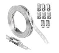1 ensemble de colliers serrage for tuyaux, bande à vis, Clip d'engrenage sans fin réglable avec attaches, for tuyau conduit 8 têtes cerceau pour Tuyau