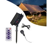 1 ensemble de contrôleur de panneau solaire avec télécommande pour jardin de noël, guirlande lumineuse LED en cuivre pour décoration de jardin extérieur