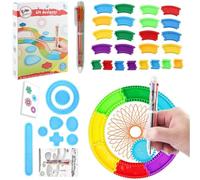 1 ensemble de fabricant de cercles peinture pour enfants, règle multifonctionnelle d'art rotatif, modèle cercles en plastique portable pour le dessin, outil papeterie en spirale géométrique