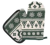 1 ensemble de gants de cuisson pour barbecue, pour micro-ondes, motif flocon de neige