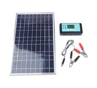 1 ensemble de panneau solaire 10 W 12 V avec étanchéité IP65 pour voiture, bateau, camping-car, moto, entretien en silicone polycristallin noir (simple)