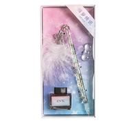 1 Ensemble De Stylos Trempés Vintage En Cristal Avec Encre, Stylo Léger, Capteur De Rêves, Cadeau