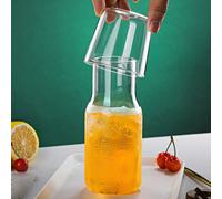 1 Ensemble Pichet En Verre Avec Tasse Pichet À Eau Froide Transparent, Tasse À Lait, Tasse À Jus, Théière Glacée, Tasse À Thé Infusée Résistante À La Chaleur; Une Tasse Et Un Pot petit,grandUnicoloreV