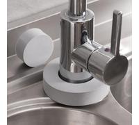 1 éponge absorbante à double usage, tapis de nettoyage de robinet et échelle d'eau, idéal pour la cuisine et la salle de bain, avec éponges miroir (rond, 9,3 x 1,5 cm)