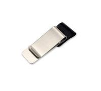 1 étui en cuir pour carnet de notes style rétro avec clip en acier inoxydable Silver (with black leather)