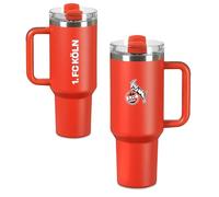 1. FC Köln Gobelet isotherme en acier inoxydable - Rouge - 1,2 l