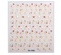 1 feuille de décalcomanies pour Nail Art de la saint-valentin, pour femmes et filles, décorations d ' ongles du Festival de printemps, dessin animé, lèvres, motifs de cœur, Art Floral