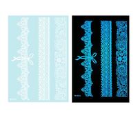 1 feuille de tatouage temporaire bleu phosphorescent pour décoration corporelle mettant en évidence des fleurs abstraites pour femmes et filles fournitures de tatouage de fête