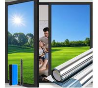 1 Film Fenetre Anti Regard, Effet Miroir sans Colle, Protection UV et Chaleur, pour Maison et Bureau 44.5x200cm .