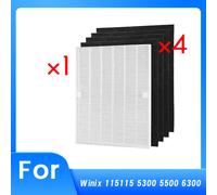 1 filtre HEPA et 4 préfiltres à charbon actif pour purificateur d'air Winix 115115 5300 5500 6300 - Nettoyage amélioré