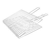 1 Grille de barbecue, double poignée, acier chromé, 40x30cm, pour cuisson extérieur .