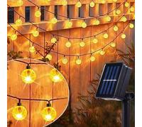 1 guirlande 20/30/50/100 perles LED, guirlandes solaires LED de 4/5/7/10 m, guirlandes solaires féeriques étanches pour décoration extérieure de jardin, mariage, fête, boules transparentes décoratives
