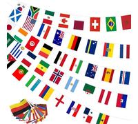 1 guirlande de fanions pour extérieur, coupe du monde de football 2026, décoration pour événements, guirlande de drapeau de 15 m avec matériau résistant, idéale pour les événements sportifs et les