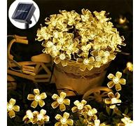 1 guirlande de lumières LED à fleurs de cerisier alimentées par énergie solaire, décoration florale solaire, éclairage pour jardin, terrasse et maison, idéal pour fêtes, Halloween et automne 5M 20LED,