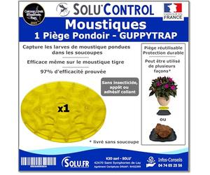 1 Guppy Trap, Piège Pondoir à Moustiques Écologique, sans Insecticide, sans Adhésif, Médaille d'argent Concours Lépine 2023, Livré sans coupelle, Fabriqué en France